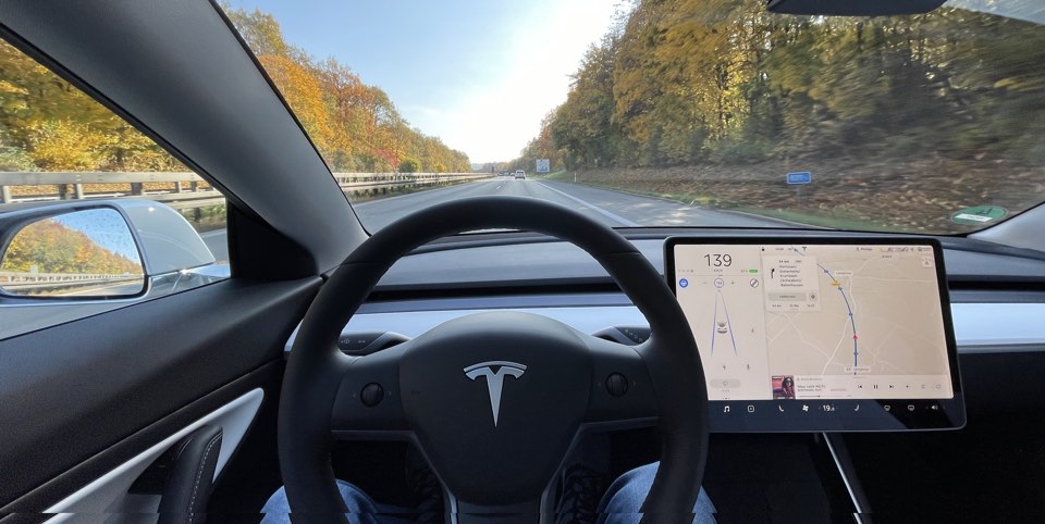 Tesla Interior with large central Touchscreen